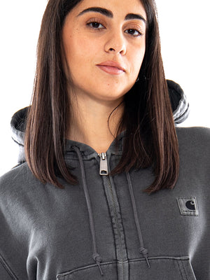 Carhartt WIP W' Hooded Nelson Jacket Black - Felpa Donna Nera con Cappuccio<BR/> I033830 89GD CARHARTT WIP 