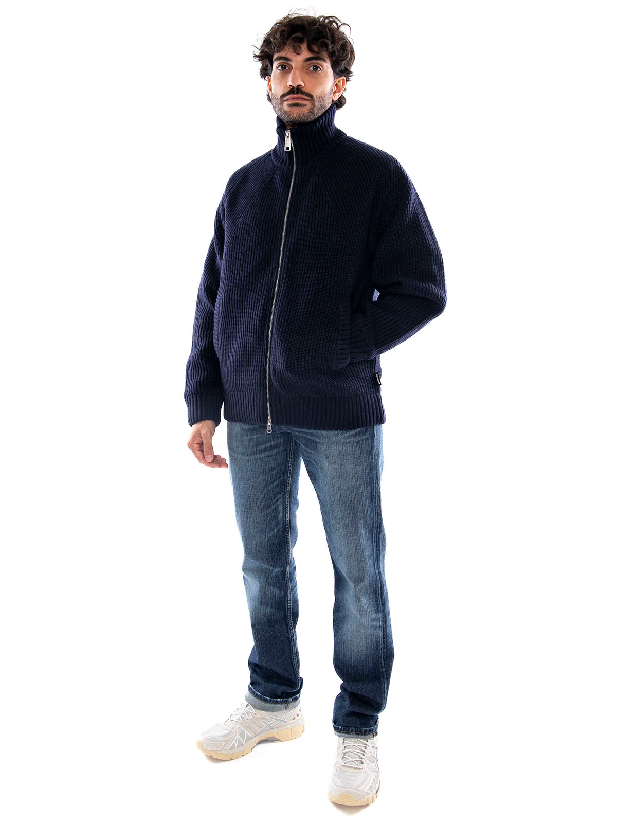 Carhartt WIP Banley Sweater Jacket Dark Navy - Giacca in Maglia Uomo Blu Navy I033902 1CXX CARHARTT WIP 