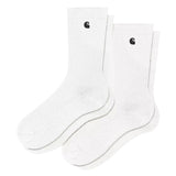 MADISON PACK SOCKS WHITE / BLACK - Set de Dos Pares de Calcetines Blancos ACCESORIOS CARHARTT WIP