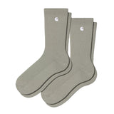MADISON PACK SOCKS SHADY GREEN / WHITE - Set de Dos Pares de Calcetines Verdes ACCESORIOS CARHARTT WIP