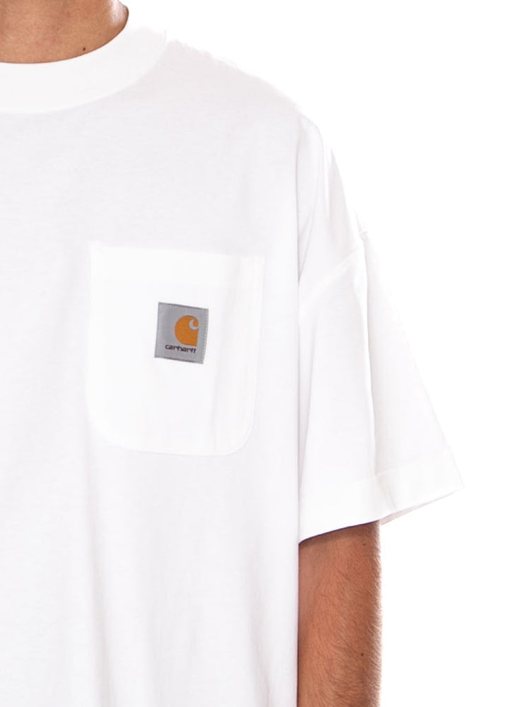 CARHARTT WIP S/S WORK POCKET T-SHIRT WHITE - Maglietta Girocollo Uomo Bianca I037015 02XX CARHARTT WIP 