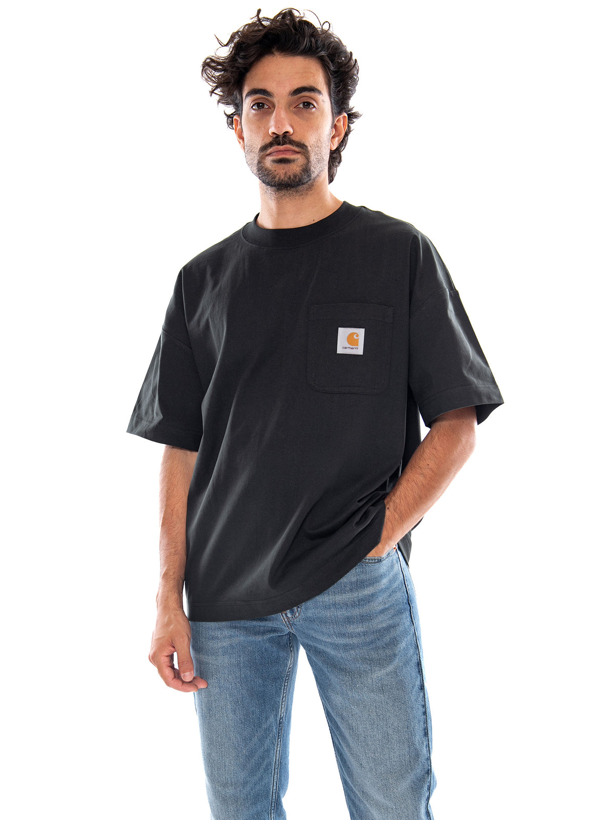 S/S Work Pocket T-Shirt Raven - Maglietta Girocollo Uomo Verde I037015 3T6XX CARHARTT WIP 