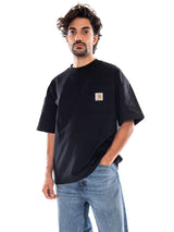 S/S WORK POCKET T-SHIRT BLACK - Maglietta Girocollo Uomo Nera  Uomo CARHARTT WIP
