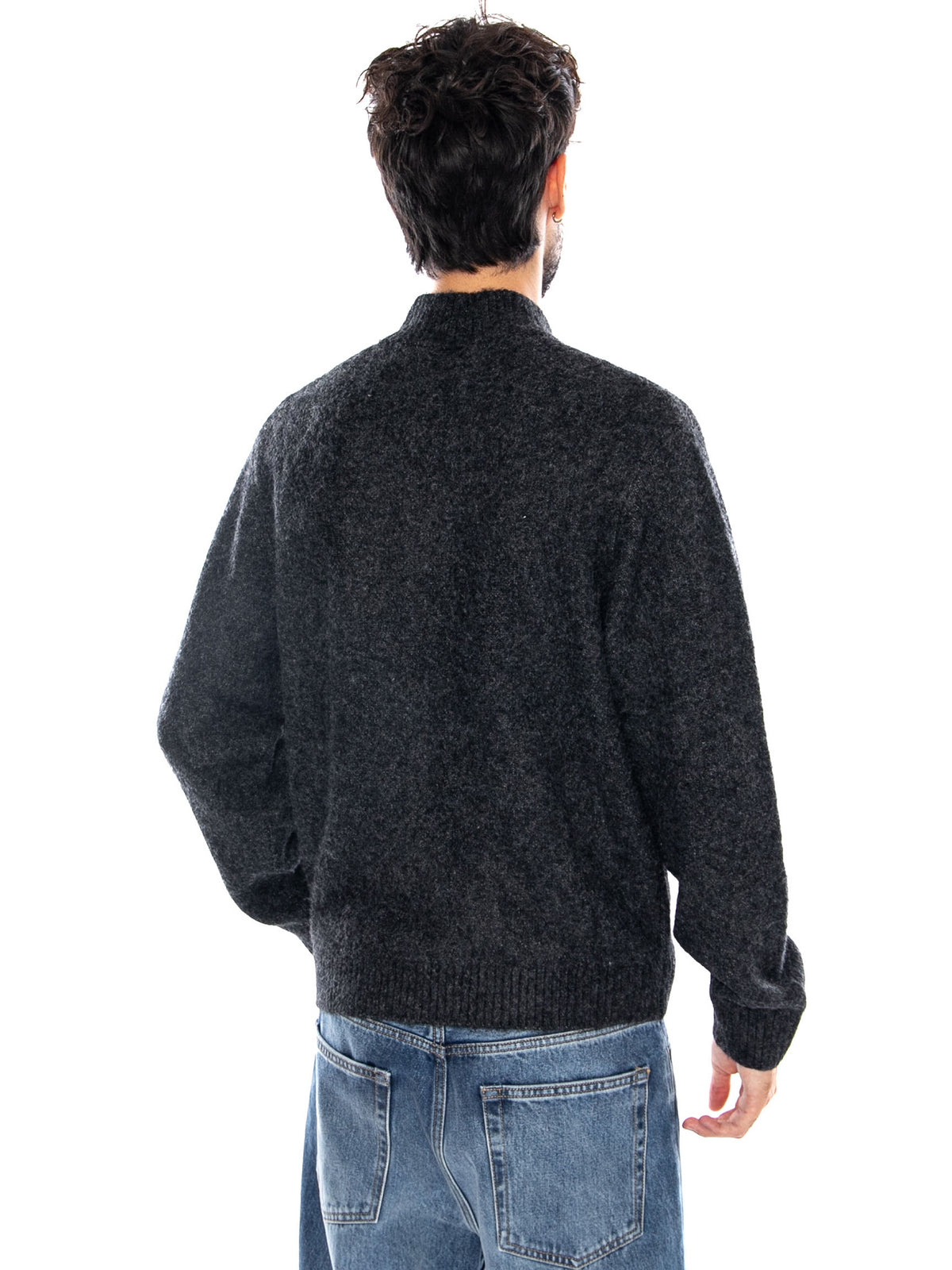 CURTIS SWEATER JACKET TANGLED BLACK - Giacca Uomo Nera I037033 3Z8XX CARHARTT WIP 