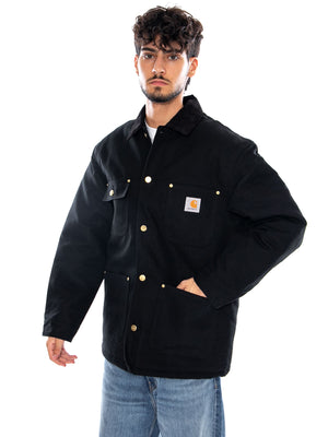 OG CHORE COAT BLACK / BLACK RIGID - Giacca Uomo Nera I037055 00E01 CARHARTT WIP 