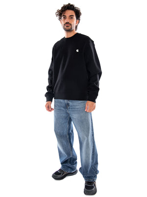 MACK SWEAT BLACK / WAX - Felpa Girocollo Uomo Nera I037099 K02XX CARHARTT WIP 