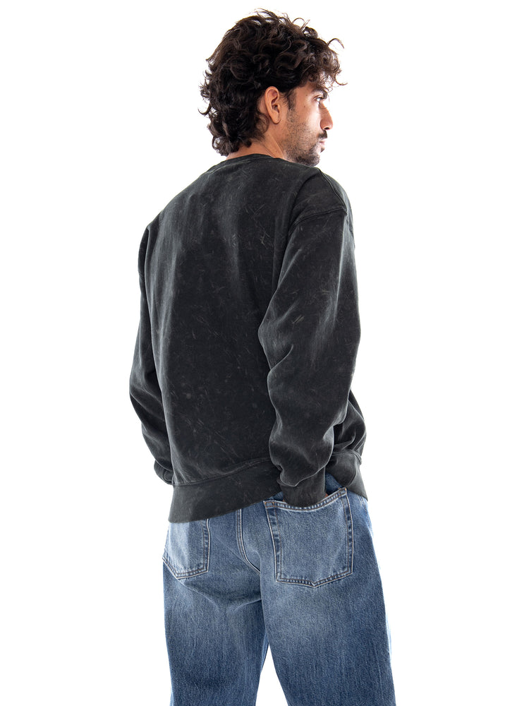 Lambert Sweat Raven moon wash - Felpa Girocollo Uomo Nera I037104 3T6FQ CARHARTT WIP 
