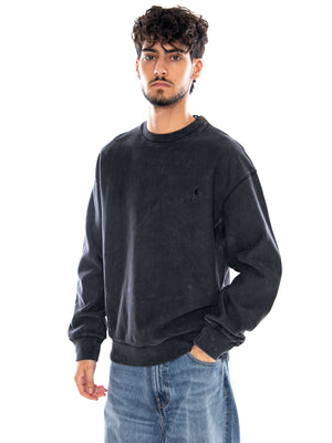 LAMBERT SWEAT BLACK MOON WASH - Felpa Girocollo Uomo Nera I037104 89FQ CARHARTT WIP 