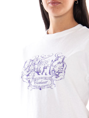 Carhartt WIP W' S/S Chez WIP T-Shirt White Stone Washed - T-Shirt Donna Bianca I037212 0206 CARHARTT WIP 