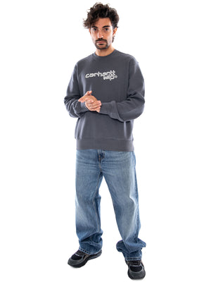Wireless Sweat Styx / Wax - Felpa Girocollo Uomo Grigia I037279 3WIXX CARHARTT WIP 