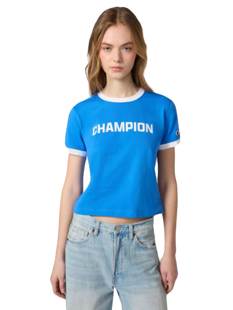 CREWNECK T-SHIRT PALE BLUE - Maglietta Girocollo Donna Blu 118688 BS016 CHAMPION 