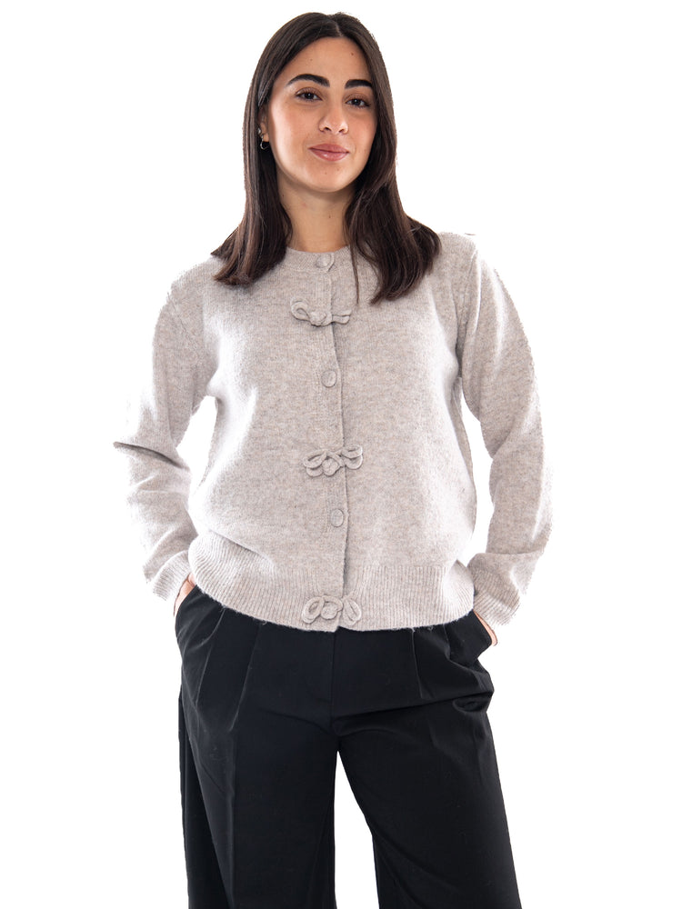 Compañía Fantástica Cárdigan Camel con Botones Lazados - Cardigan Donna Beige Cammello 64C/10292 BIG COMPANIA FANTASTICA 