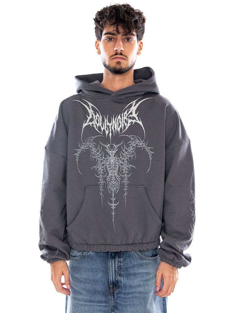 THE GUARDIAN BOXY HOODIE IRON GATE - Felpa con Cappuccio Uomo Grigia SW1311 S4 DOLLY NOIRE 