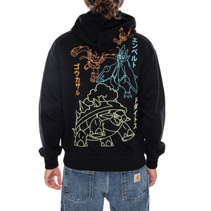 STARTERS EVOLUTION HOODIE POKÉMON - Felpa con Cappuccio Uomo Nera Collaborazione Pokémon SW1344 GQ DOLLY NOIRE 