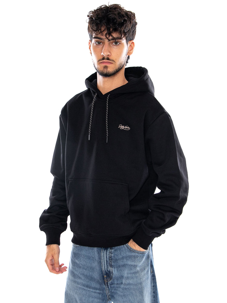 ASSO DI SPADE HOODIE BLACK - Felpa con Cappuccio Uomo Nera SW917 GQ DOLLY NOIRE 