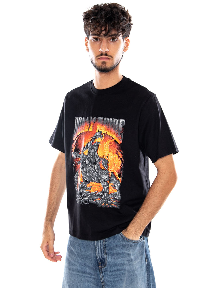 CERBERUS TEE BLACK - Maglietta Girocollo Uomo Nera TS1298 T4 DOLLY NOIRE 