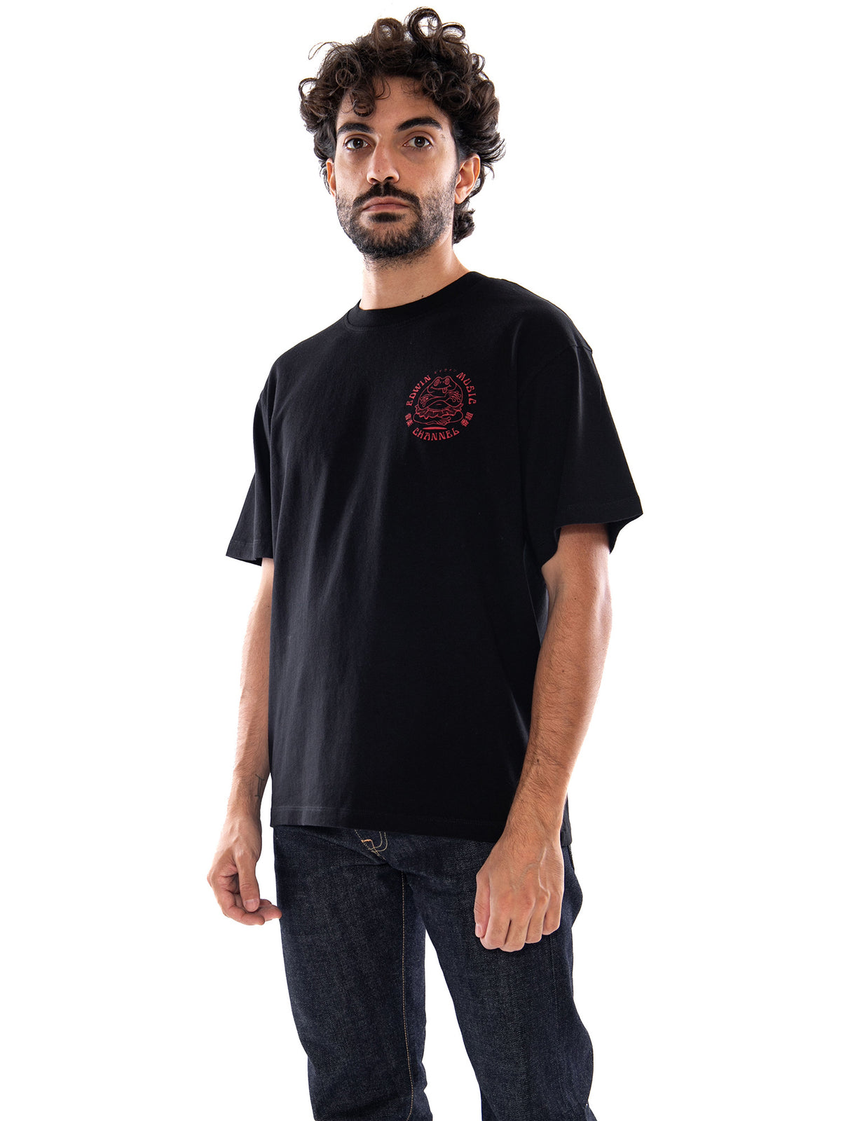 Edwin Music Channel TS Black / Red - T-shirt Uomo Nera I031131 1V2.67 EDWIN 