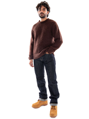 Edwin Dun Textured Sweater Run Raisin - Maglione Uomo Marrone I034134 31K.67 EDWIN 