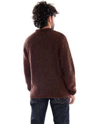Edwin Dun Textured Sweater Run Raisin - Maglione Uomo Marrone I034134 31K.67 EDWIN 