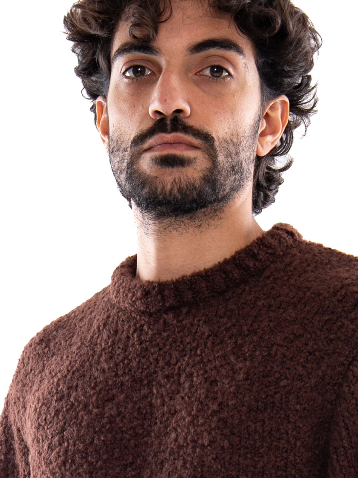 Edwin Dun Textured Sweater Run Raisin - Maglione Uomo Marrone I034134 31K.67 EDWIN 