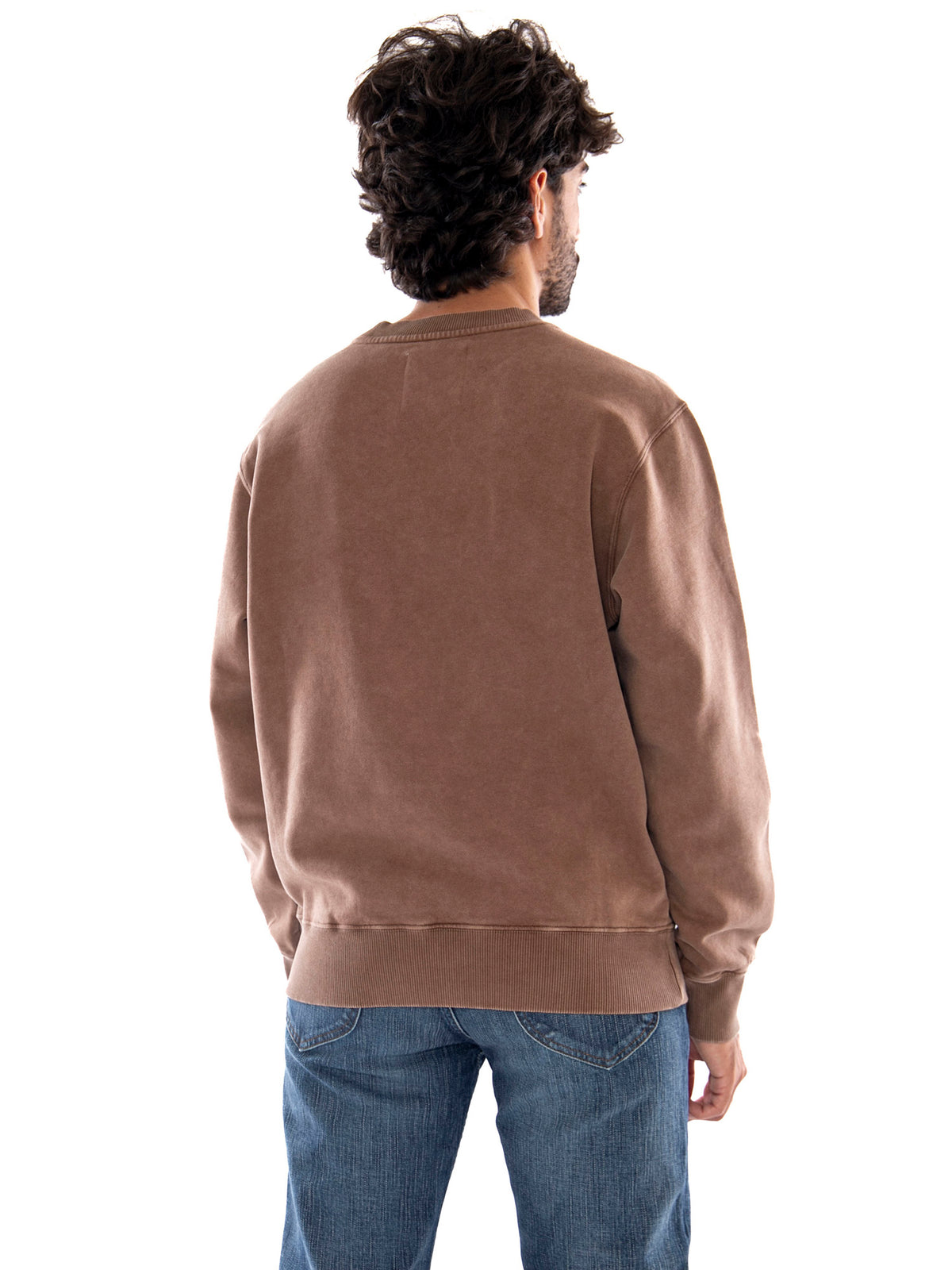 Edwin Axiom Crew Sweat Brown - Felpa Uomo Marrone Girocollo I035780 51.5Z EDWIN 