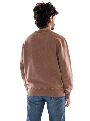 Edwin Axiom Crew Sweat Brown - Felpa Uomo Marrone Girocollo I035780 51.5Z EDWIN 