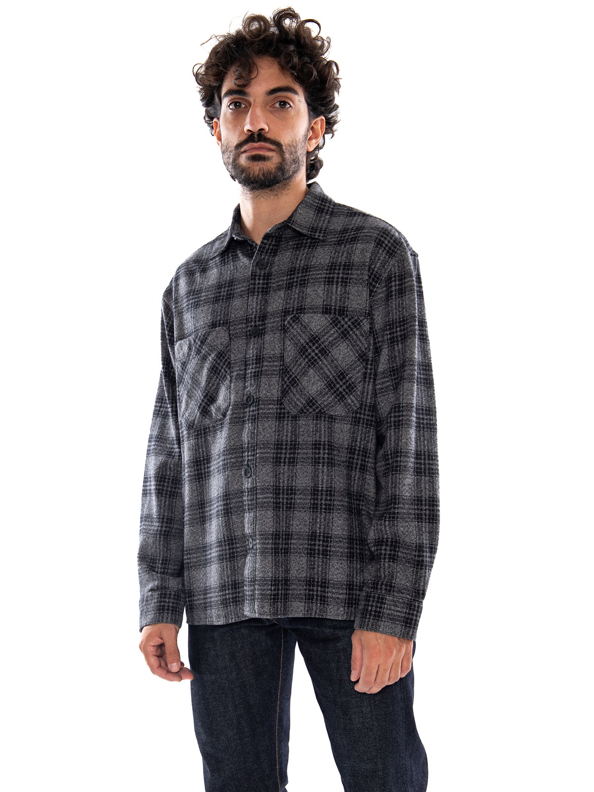 Edwin Ace Shirt LS Black/Grey - Camicia Uomo Nera/Grigia I037311 0GL.67 EDWIN 