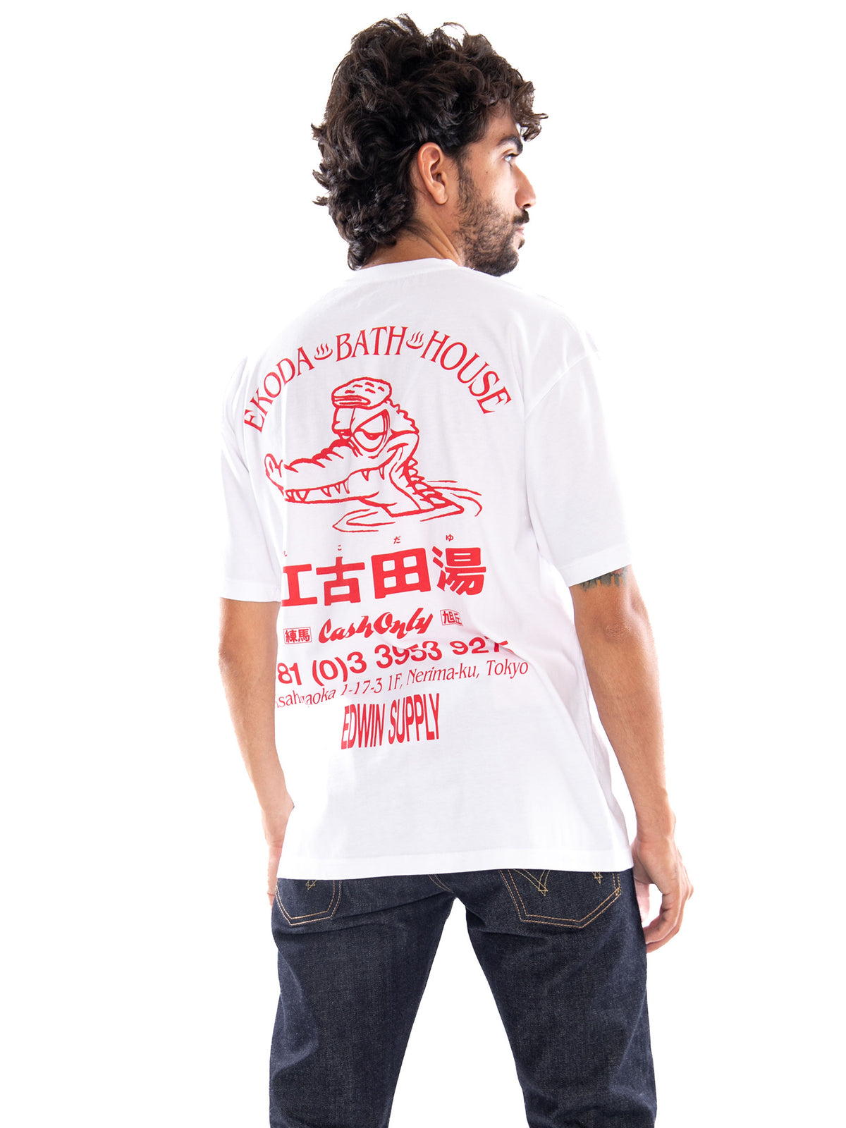 Edwin Ekoda Bath House TS White - Maglietta Girocollo Uomo Bianca I037318 02,67 EDWIN 