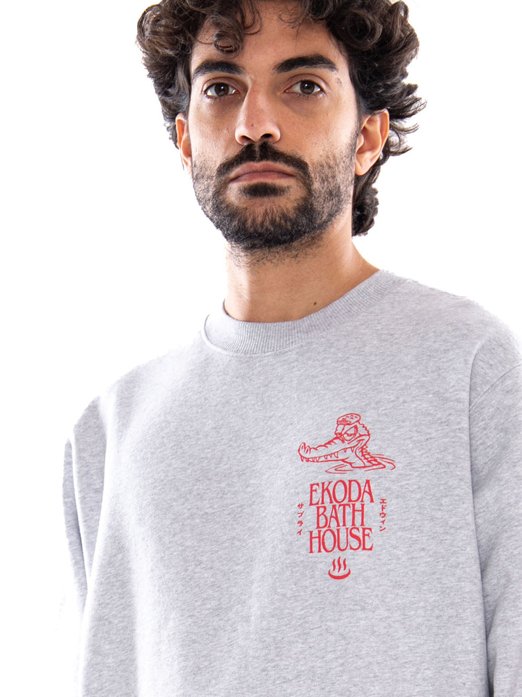Edwin Ekoda Bath House Sweat Grey Marl - Felpa Uomo Grigia I037413 DF.67 EDWIN 