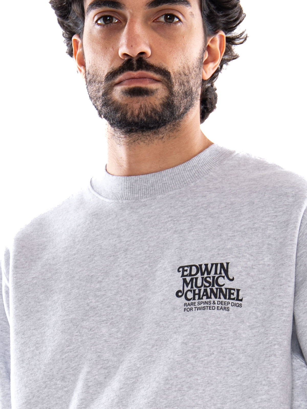 Edwin Rare Spins Sweat Grey Marl - Felpa Uomo Grigia I037417 DF.67 EDWIN 
