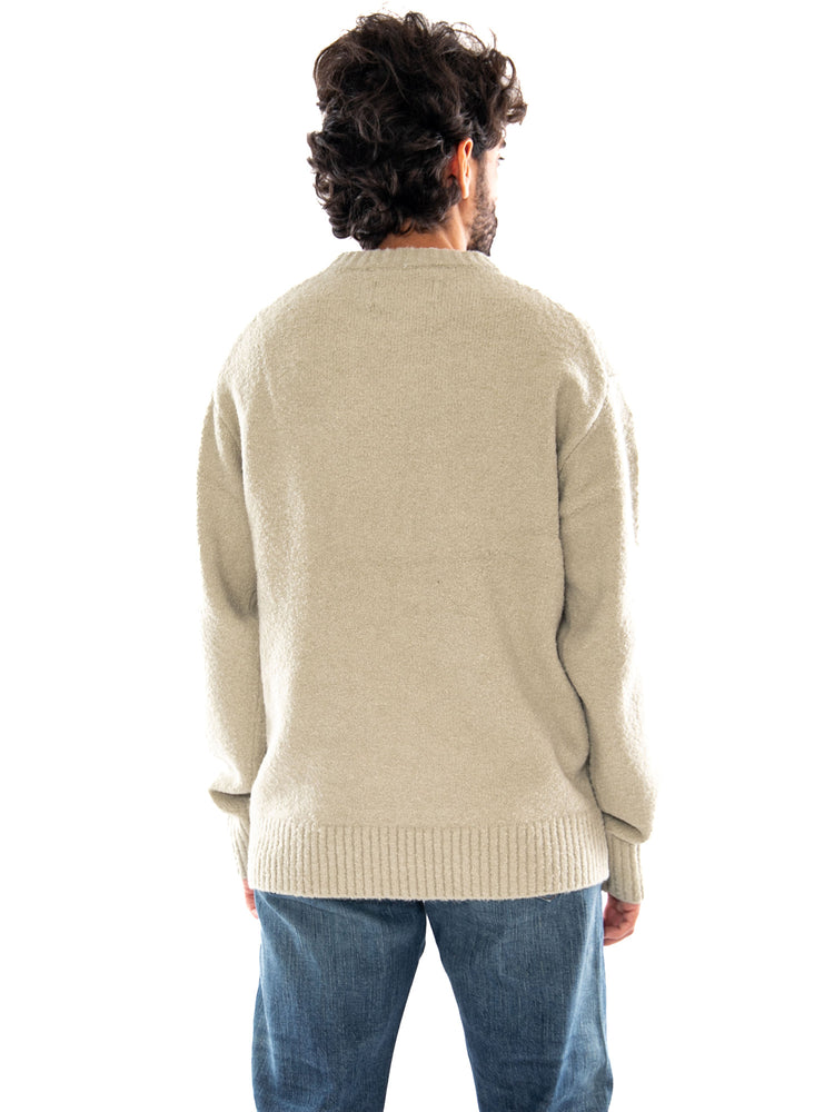 Elvine Assar Knit White Moss - Maglione Uomo Girocollo Bianco e Verde Chiaro 331707 080 ELVINE 