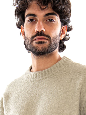 Elvine Assar Knit White Moss - Maglione Uomo Girocollo Bianco e Verde Chiaro 331707 080 ELVINE 