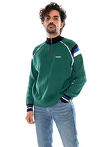 GREEN BREEZE ZIP CREW GREEN - Felpa con Zip Uomo Verde  Uomo KAOTIKO