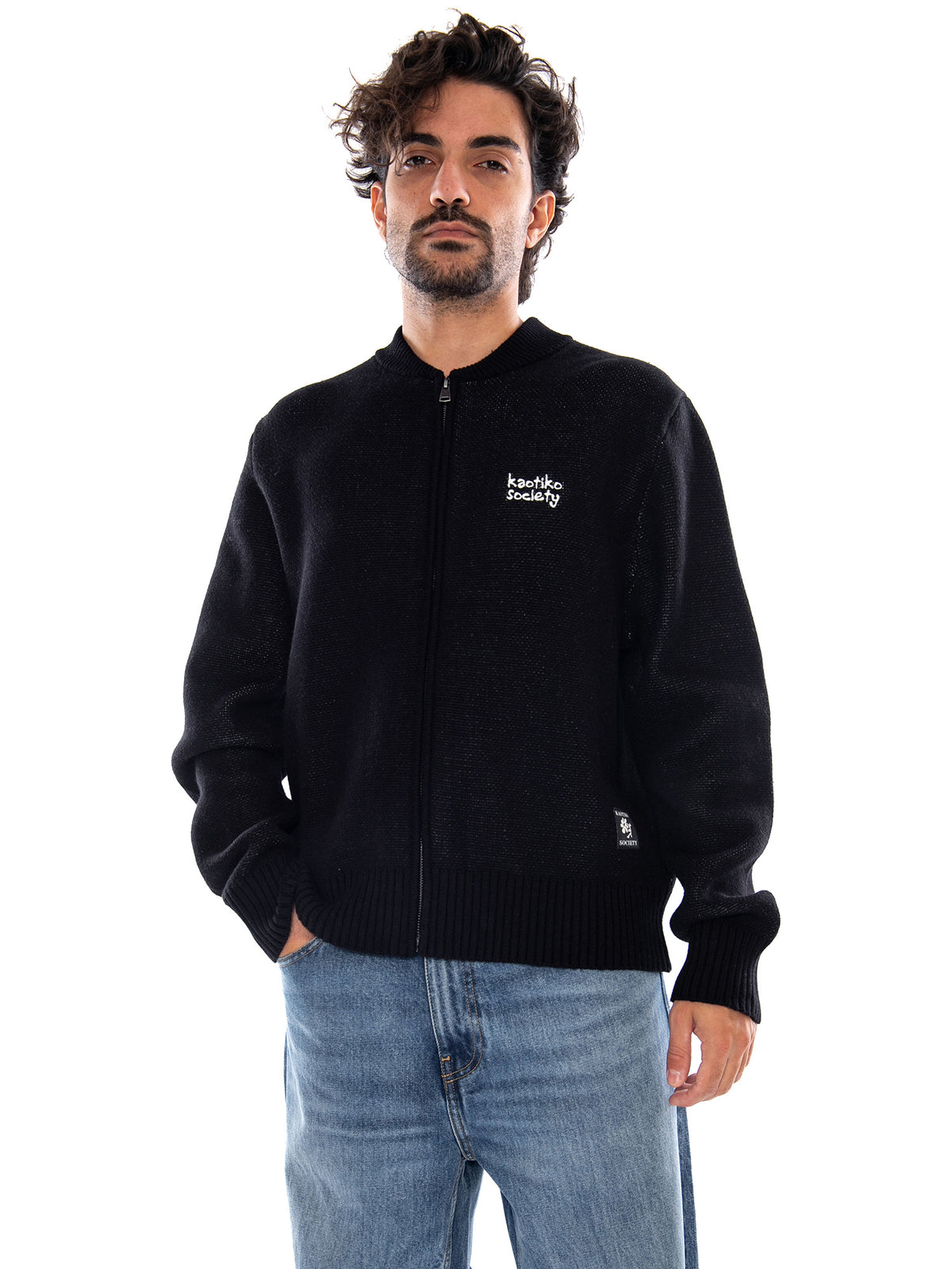 JACKET BAD ROMANCE - Giacca con Zip e Taschini Uomo Nera AT011 1910 KAOTIKO 