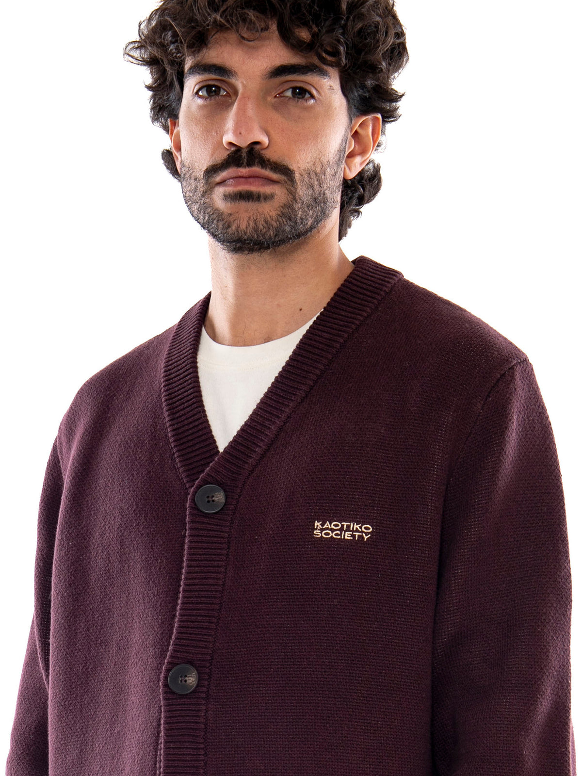 Kaotiko Cardigan Snake Brown - Cardigan Uomo Marrone AT015 1910 KAOTIKO 