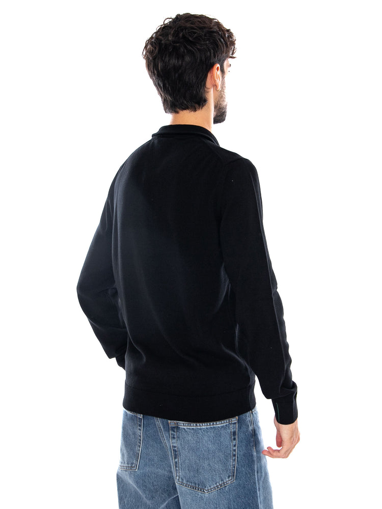PULLOVER BLACK - Maglione Collo Alto con Zip Uomo Nero AH1980 031 LACOSTE 