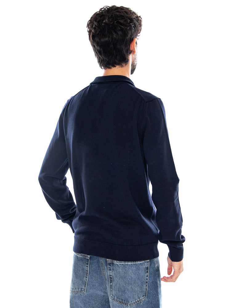 PULLOVER BLUE - Maglione Collo Alto con Zip Uomo Blu AH1980 166 LACOSTE 