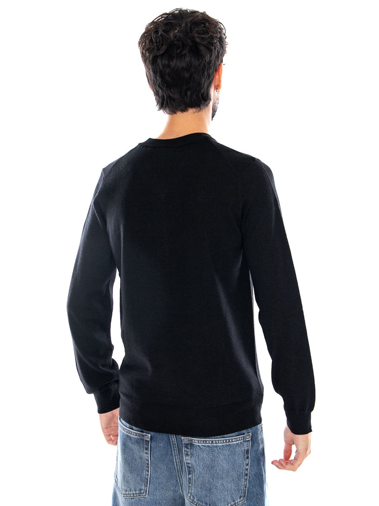 PULLOVER BLACK - Maglione Scollo a V Uomo Nero AH3221 031 LACOSTE 