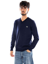 PULLOVER AZUL - Jersey Cuello en V Hombre Azul Hombre LACOSTE