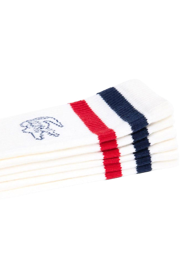 LACOSTE RIBBED SOCKS WHITE - Confezione da 3 Paia di Calzini a Coste Bianchi RA9191 WLI LACOSTE 