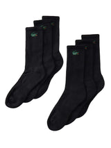 LACOSTE 6PK BLACK - Set de 6 Pares de Calcetines Negros ACCESORIOS LACOSTE