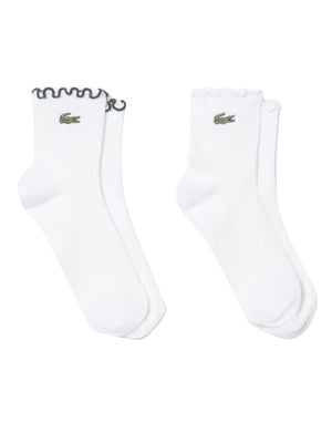 CALZE 2PK WHITE - Set da Due Paia di Calzini Bianchi RA9269 PB4 LACOSTE 