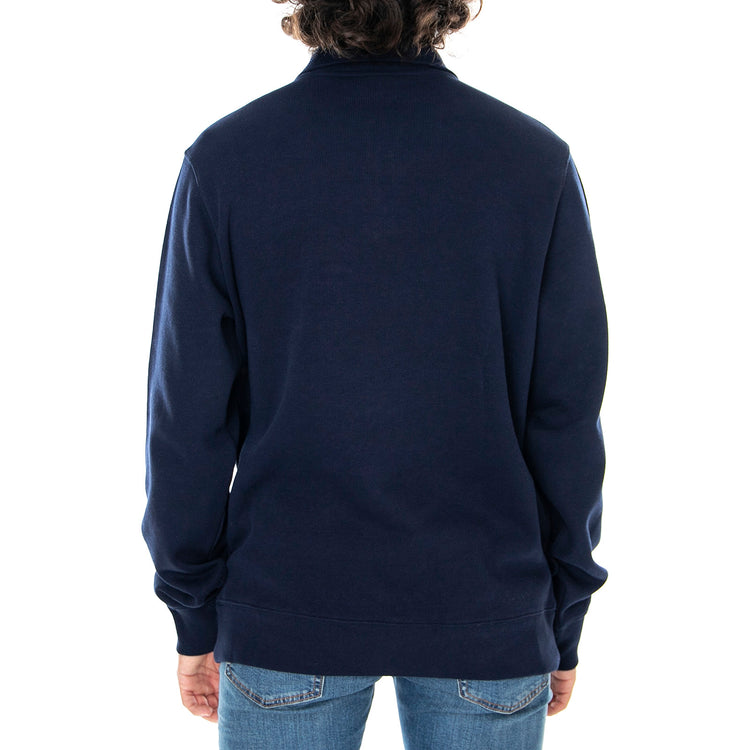 SWEATSHIRT BLUE - Maglione con Collo Alto e Zip Corta Uomo Blu SH1927 166 LACOSTE 