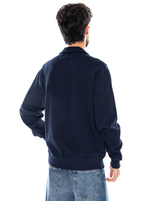 SWEATSHIRT BLUE - Maglione con Collo Alto e Zip Corta Uomo Blu SH1927 166 LACOSTE 