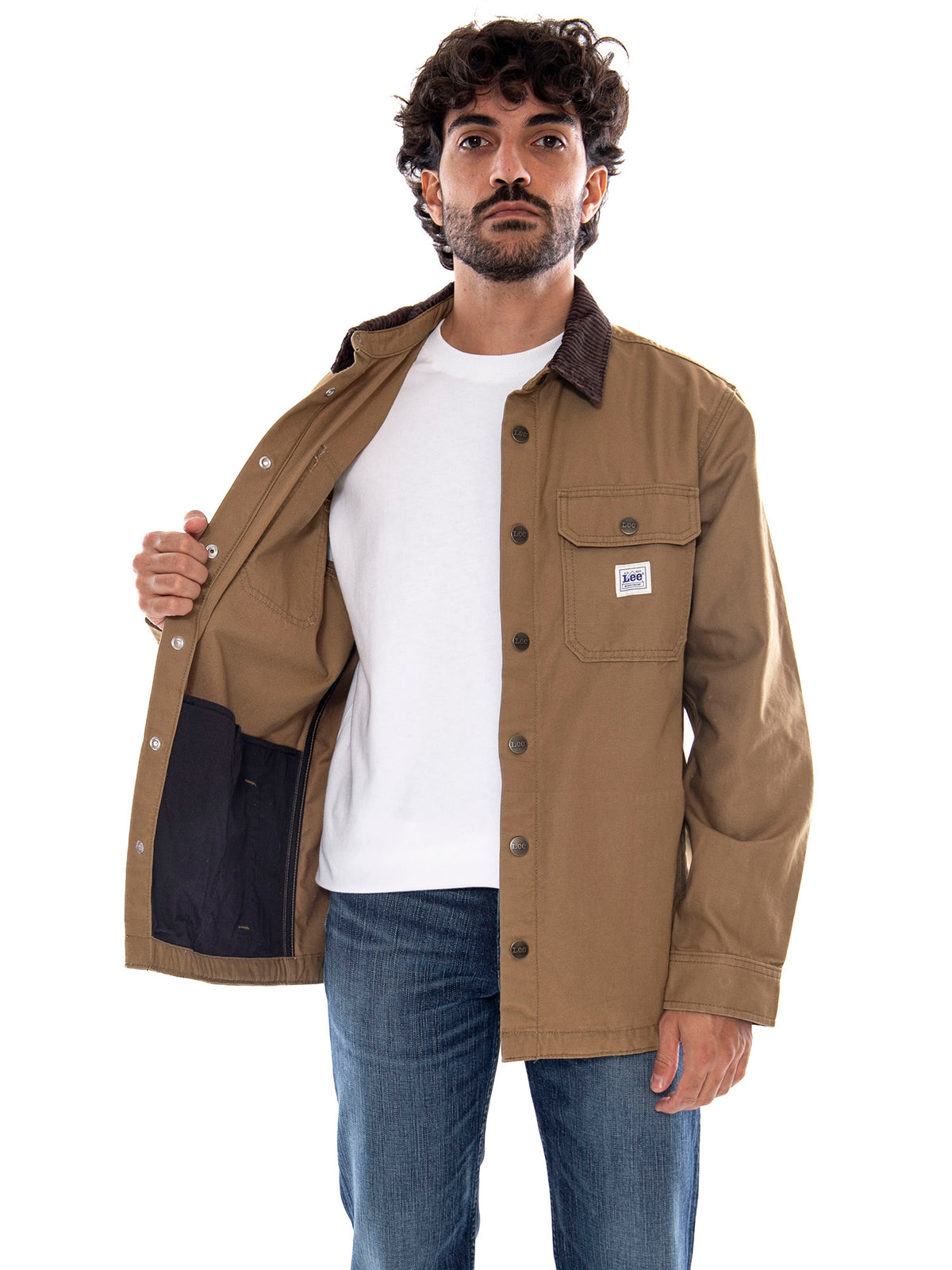 Lee Workwear Overshirt Dark Khaki - Camicia Overshirt Uomo Verde Khaki Scuro 112386395 GRN LEE 