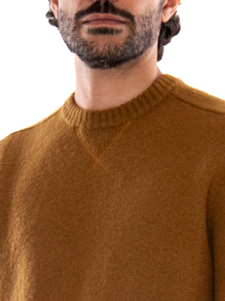 Lee Boiled Wool Sweater Dark Beige - Maglia Uomo Beige Scuro in Lana 112386616 BGE LEE 