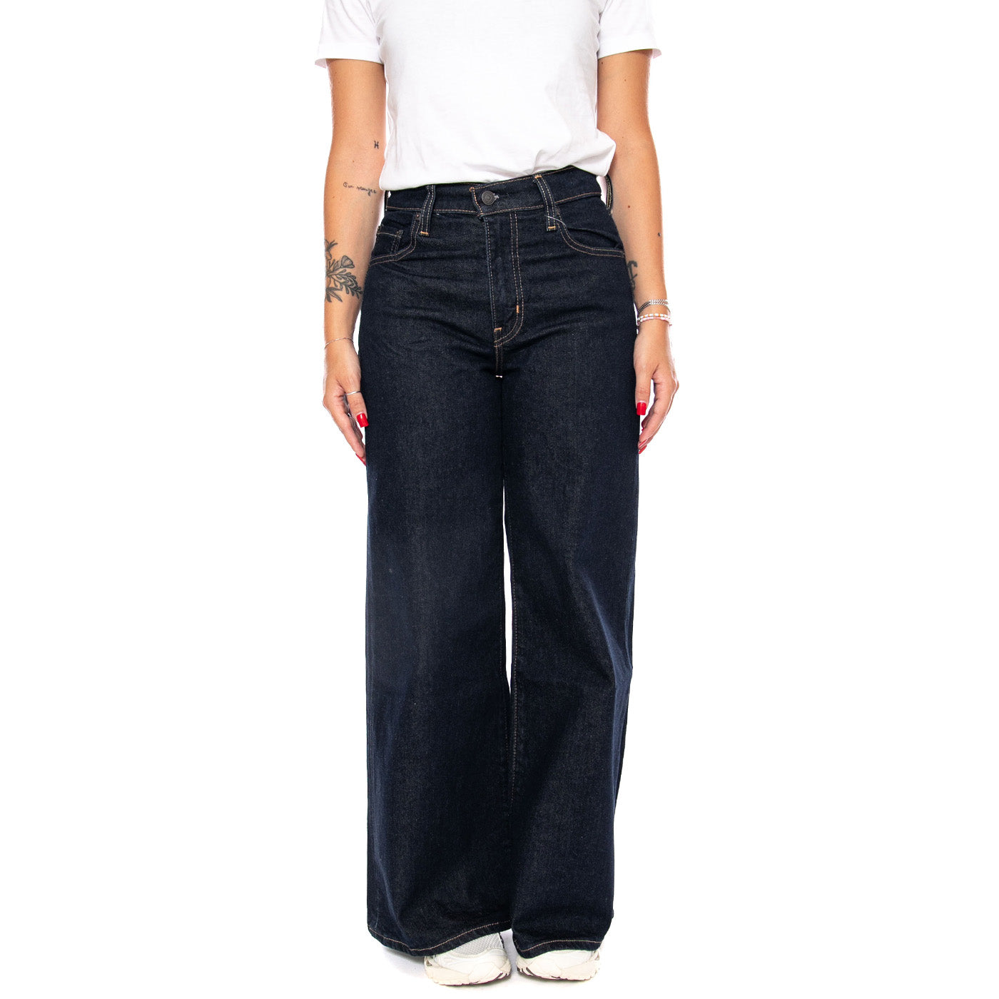 728 HR WIDE LEG RETRO RINSE LB RETRO RINSE LB - DARK WASH - Pantaloni Denim Jeans Donna Blu 0039B 0001 LEVIS 