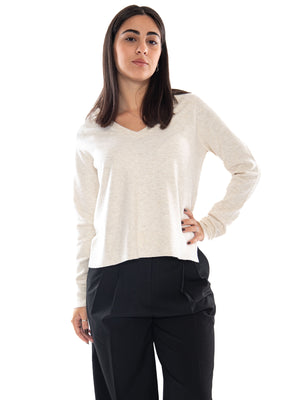 Levi's Super Soft Vneck Pullover Oatmeal Heather - Maglia Donna Beige 0046F 0012 LEVIS 
