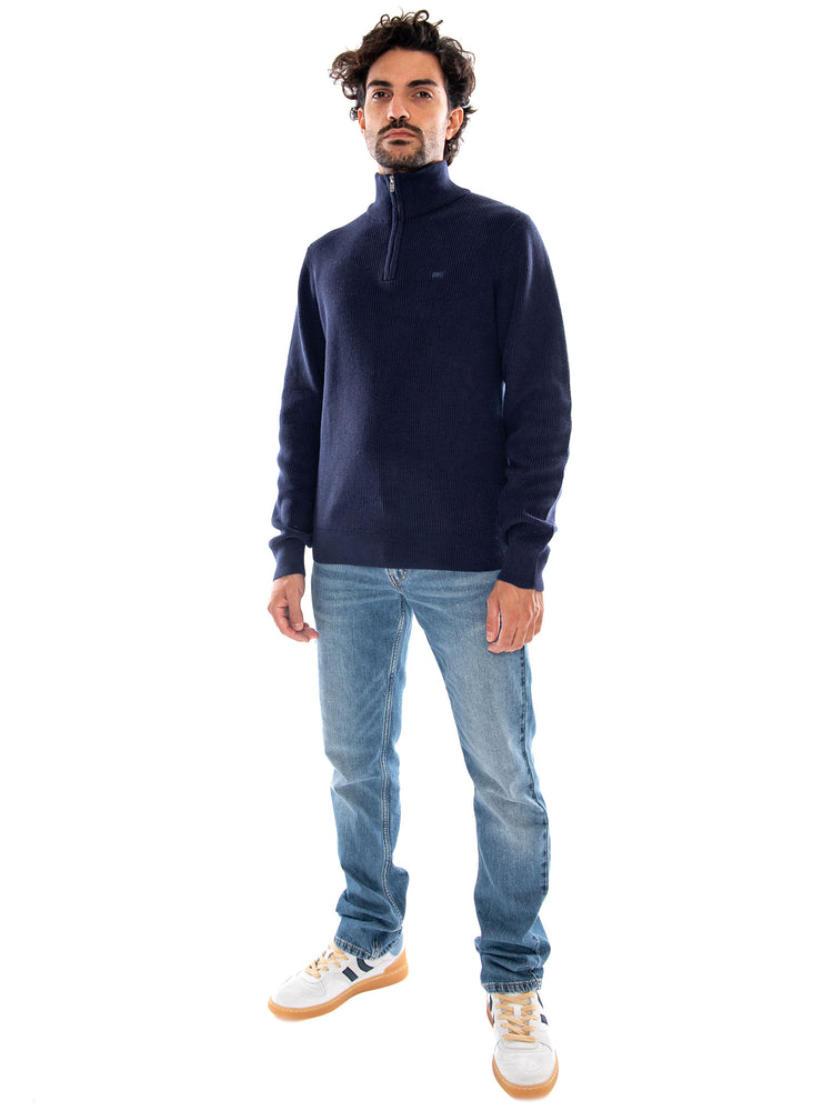 HM QUARTER ZIP SWEATER MID TONE GREY HEA - Maglione con Collo Alto e Zip Corta Uomo Blu 0058U 0000 LEVIS 