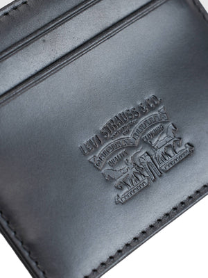 LEVI'S® LEATHER CARD CASE CAVIAR LEATHER BLACK - Portafoglio in Pelle Nero 005H1 0001 LEVIS 
